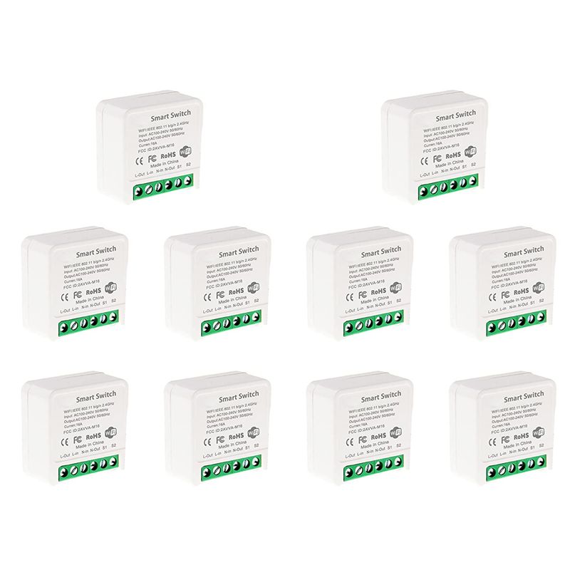 Smart Light Switch Wifi - 10X Mini Akıllı Wi-Fi Röle Anahtarı,