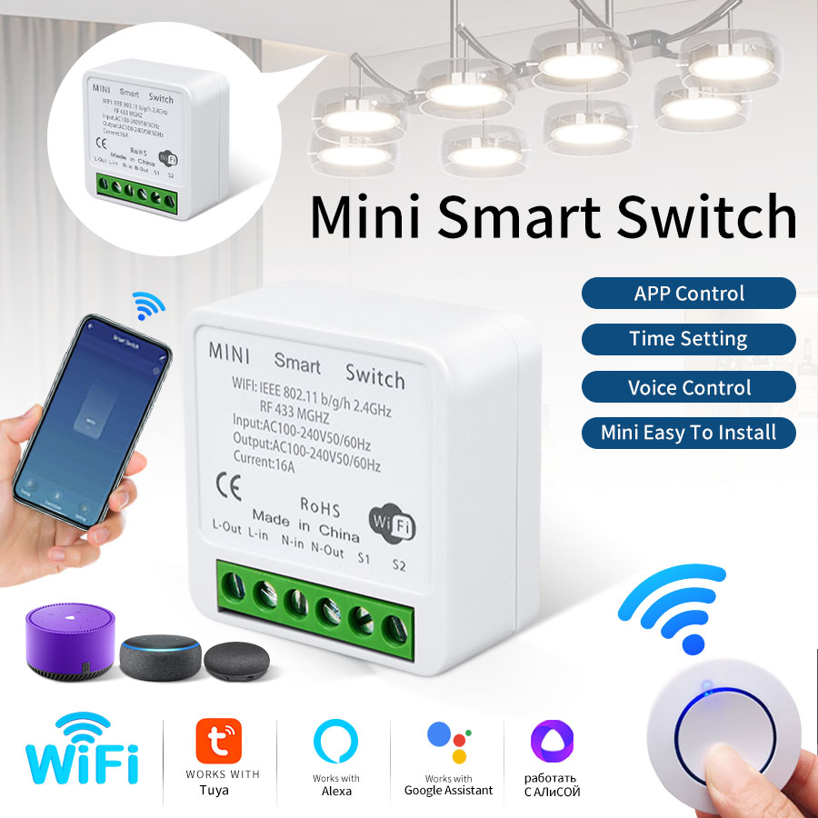 Smart Light Switch Wifi - RF433Mhz 16A/20A Tuya WiFi akıllı anahtar