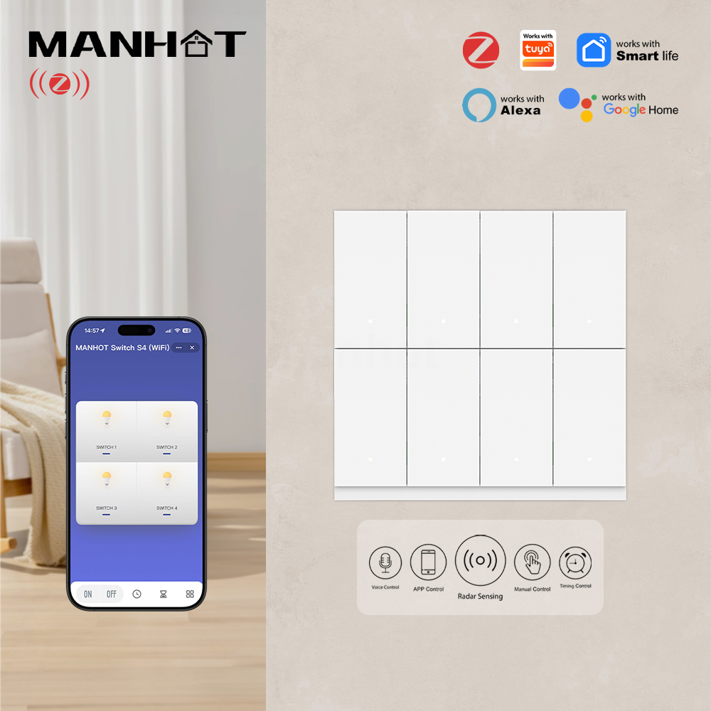 MANHOT 6/8 Kanallı WiFi Zigbee - Smart Light Switch Wifi incelemesi ve fiyatı